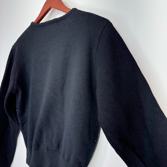 Vintage Liz Claiborne Collection Lambswool Blend Wimsy Iridescent Beaded Sweater - Picture 10 of 16